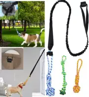 5PCS Spring Pole Dog Rope Toys, Dog Interactive Tether Tug of War Toy, Dog Indoo