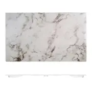 3x Melamine 530x325mm Plastic Tray Plate Platter White Marble Faux Rectangular