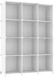 AWTATOS Cube Storage Organizer 12 Bookshelf DIY 12 Cube, White