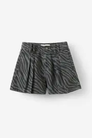 [Cotton On Kids] Cotton On Kids - Sarai Pleat Front Denim Short - Manly mid grey/zebra 6 MANLY MID GREY/ZEBRA