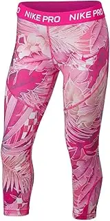 [Nike] Kids Girl's Pro Printed Capris (Little Kids/Big Kids) Laser Fuchsia/Laser Fuchsia MD (10-12 Big Kids)