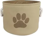 Bone Dry Pet Storage Collection Collapsible Bin, Small Round, Taupe