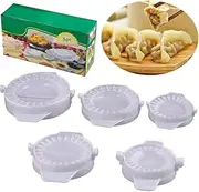 5Pcs Multifunctional Dumpling Maker, Washable Pastry Pie Dough Press Set, Dumpling Wrapper Mold, Pierogi Press Maker Kitchen Gadget for Easy Making Dumplings