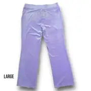 Juicy Couture Bling Velour Pants Freesia Purple Size Large NWT
