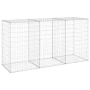 Gabion Wall with Covers Galvanised Steel 200x60x100cm Wire Fence Cage Fencing