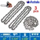 3x Chainsaw Chain 22" Inch Bar Saw 86DL 325 058 For BAUMR-AG SX75 MTM 72SX 62SX.