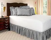Elasticated Bed Skirt,Wrap Around Bed Skirts, Valance Sheet Double Solid Elastic Bed Skirt Home Hotel Bedroom Decorations Supplies Home Textile Products 6 Colors(Light Grey,200x120cm)
