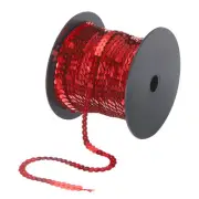 100 Yards x 0.24 Inch Flat Sequin Strip Spangle Sequins Trim Red