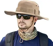 [Muryobao] Men's Sun Hats Summer UPF50+ Wide Brim Bucket Hat Breathable Waterproof Foldable Safari Boonie Cap