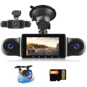 4 Channel Dash Cam 360° View Front and Rear Inside, 3" Display 1080P Dash Cam...