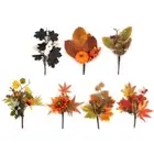 Artificial Leaves Kitchen Plants Fall For Home Maple Stems Thanksgiving Leaves