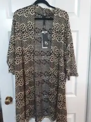 TS 14+ Taking Shape longline cardigan 3/4 slv Black Gold Sz 18 BNWT