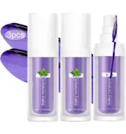 3 Pack Purple Toothpaste for Teeth Whitening,Color Corrector Purple Toothpaste