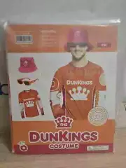 DUNKIN DONUTS DUNKINGS HALLOWEEN COSTUME - SHIRT, SUNGLASSES & HAT - SIZE S/M
