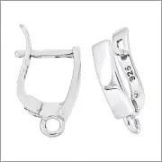 5 Pair Sterling Silver Latch Back Leverback Earring Hook with Open Loop #97125