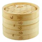 Davis & Waddell 20cm 2 Tier Asian Bamboo Dumpling/Dim Sum/Vegetable/Food Steamer