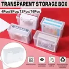 Card Storage Box Set 4 to 16PCS Plastic Transparent Case for Game Business Cards