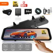 WOLFBOX Dash Cam 4K Front/2.5K Rear Video Recorder Camera&Polarizing Lens&64G SD