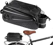 Back Bag for Bikes, 8.6L Waterproof Back Frame Bag Reflective, Storage Pannier for Mobile Phones Clothing Water Cups Keys Tools Cards, Cycling Supplies