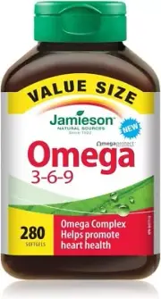 Jamieson Omega 3-6-9 1200mg, 280 softgels Value Pack
