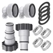 4 Pack Pool Hose Adapter 2 Type A B Conversion Connector for 1.25 to 1.5 Inch Hoses Replacement Compatible with Intex Threaded Filter Pump Accessories