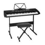61 Keys Electronic Piano Keyboard Digital Electric with Stand Stool Black