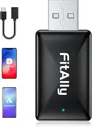 2 in 1 Wireless CarPlay Adapter & Android Auto Adapter, Converts Wired to Wireless, Auto-Connect No Delay, for iPhone & Android Phones, with USB-C to A Cables, Car Play Dongle fits for Car from 2016