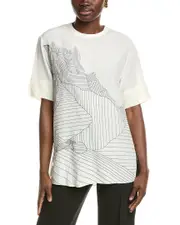 Akris Embroidered Silk-Blend Blouse