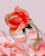 Vintage 1980's New Old Stock Kenneth Lane KJL Rhinestone Flower Brooch Pin