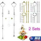 3 Tier Cake Cupcake Plate Gold Stand Rack Fittings Handle Rod Wedding Party 2set