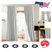 Breathable Grey Linen Curtains - 84” Blackout Drapes for Stylish Homes