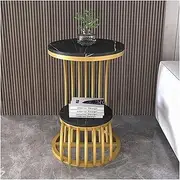 New End Table Simple Modern Side Table Light Luxury Small Round Table Nordic Rock Slab Marble Coffee Table Sofa Corner Table Sofa Table