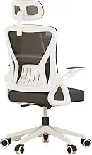 Classic High-Back Desk Chair with Adjustable Flip-up Armrest and Headrests, Ergonomic Office Mesh Chair, Swivel Computer Gaming Chair for Man Woman Desk Task Chair(Black)