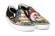 VANS CLASSIC SLIP-ON LO UNISEX MEN SIZE 6.5 = WOMEN SIZE 8 SHOES GRAPE/SKULL NEW