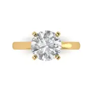 2.9ct Round Cut Bridal Engagement Anniversary Promise Ring 14k Yellow Gold