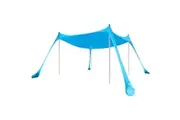 Portable Beach Tent Family Windproof Sun Shade UPF50+ UV Protection 10X10ft Canopy with 4 Stability Poles Ground Peg and Sand Shovel for Camping Fishing