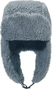 [NICEYST] Winter Trapper Hat for Men Women Warm Faux Lamb Wool Earflap Snow Cap Unisex Russian Ushanka Hat