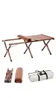 Portable Solid Wood Folding Camping Table - Sapele Roll-Up Picnic and BBQ Dining