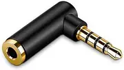 3.5mm Right Angle Adapter, Right Angle Headphone Adapter, Gold-Plated TRS Stereo Jack Connector Compatible with Headset, Tablets, MP3 Players, Game