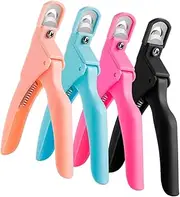 DRESSOOS 4pc Professional Nail Scissors Set U-shaped Nail Cutters for Manicure Art Tool Comfortable Ergonomic Design for False Natural Random Color