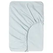 BERGPALM fitted sheet, blue/stripe, King