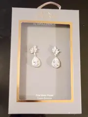 Believe by Brilliance Fine Silver Plated Cubic Zirconia Pear shape Drop Earrings