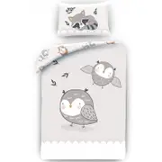 Sweet Home Owl Cotton Quilt Cover Set for Cot or Toddler Bed