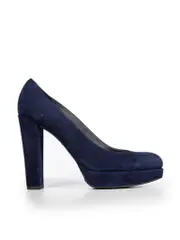 Navy Suede Platform Pumps