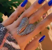 Beautiful Wing Textured Statement Ring