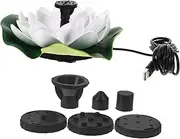 Yardwe 1 Set Outdoor Bird Bath Outdoor Pool Decoration Water Lily Bird Bath Solar Bird Bath Fountain Decorative Fountain Lotus Floating Fountain Pond Floating Fountain Pe White