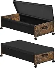 FOUCSSOMEI Under Bed Storage with Wheels, Under Bed Drawers On Wheels, Under Bed Shoe Organizer Organizer, Rolling Under Bed Storage for Shoe Blanket Toys, with Metal Frame, Patented Design