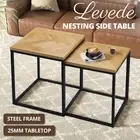 Levede Nesting Side Table Set of 2 Bedside Sofa Square End Tables Coffee Office