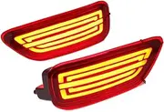 TDTAPN 2pcs Compatible for Nissan Patrol 2012-2019 Running Flowing Turn Signal Brake Fog LampsCar LED Rear Bumper Reflector Light