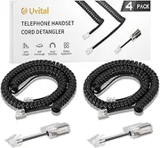 Uvital Phone Cord Detangler 2 Pack 10 Feet Telehone and 2 Pack Phone Cord Detangler Black, 2 Pack Phone Cord